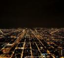 Night-time photo of a city taken from above