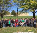 Photo of lab members and their families.